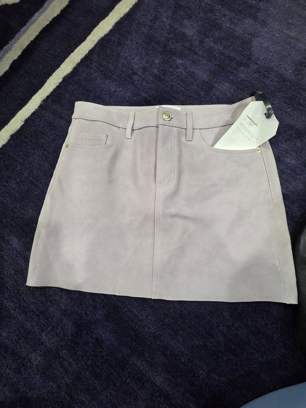 Current/Elliott Lavender Suede Mini Skirt
